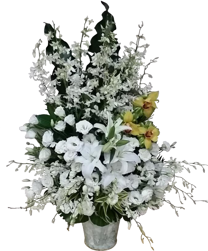 Elegant Sympathy Floral Arrangement PNG Image