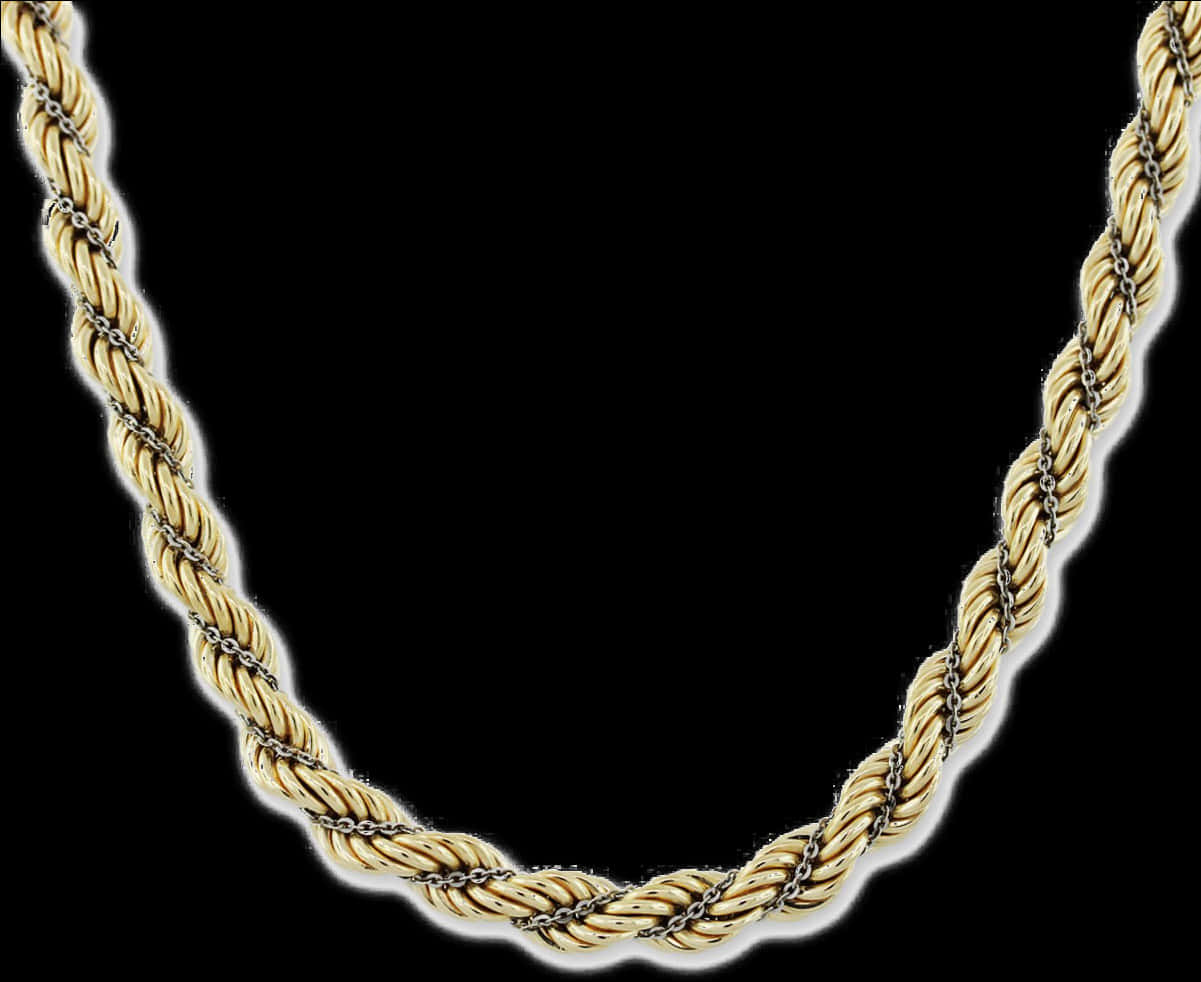 Elegant Twisted Gold Chain PNG Image