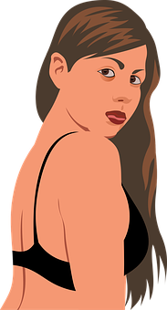 Elegant Vector Woman Glance PNG Image