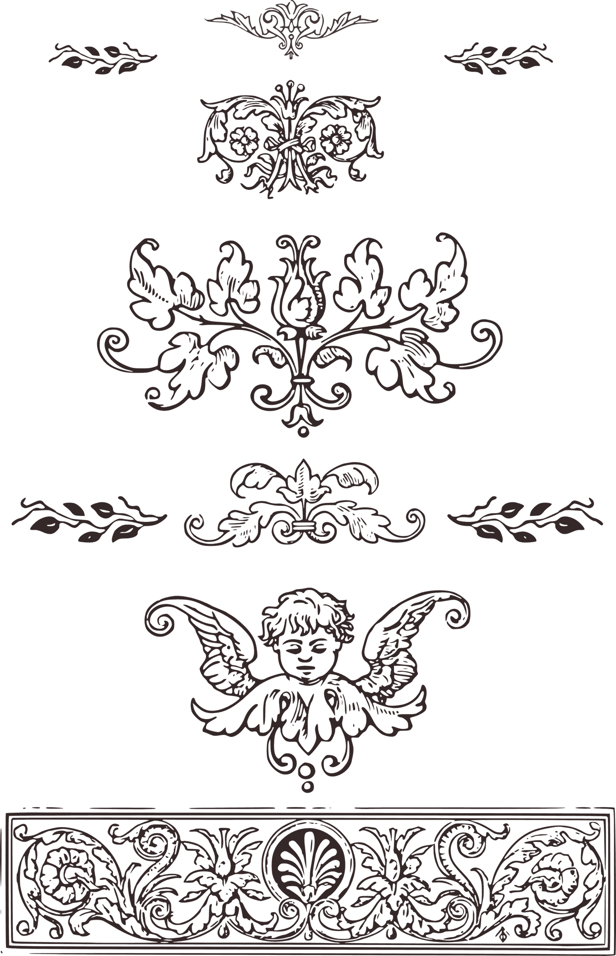 Elegant Vintage Ornament Vector PNG Image