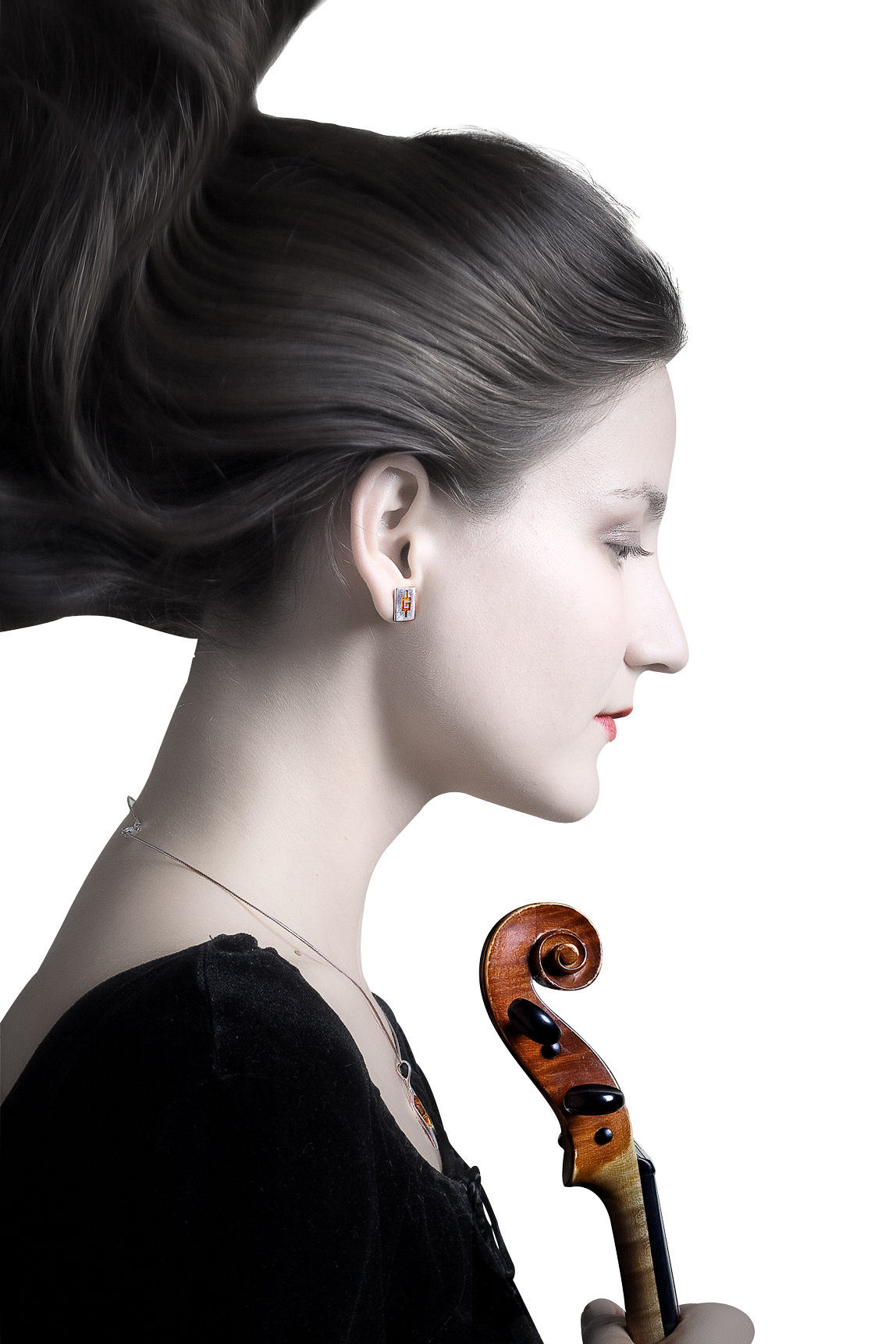 Elegant Violinist Profile PNG Image