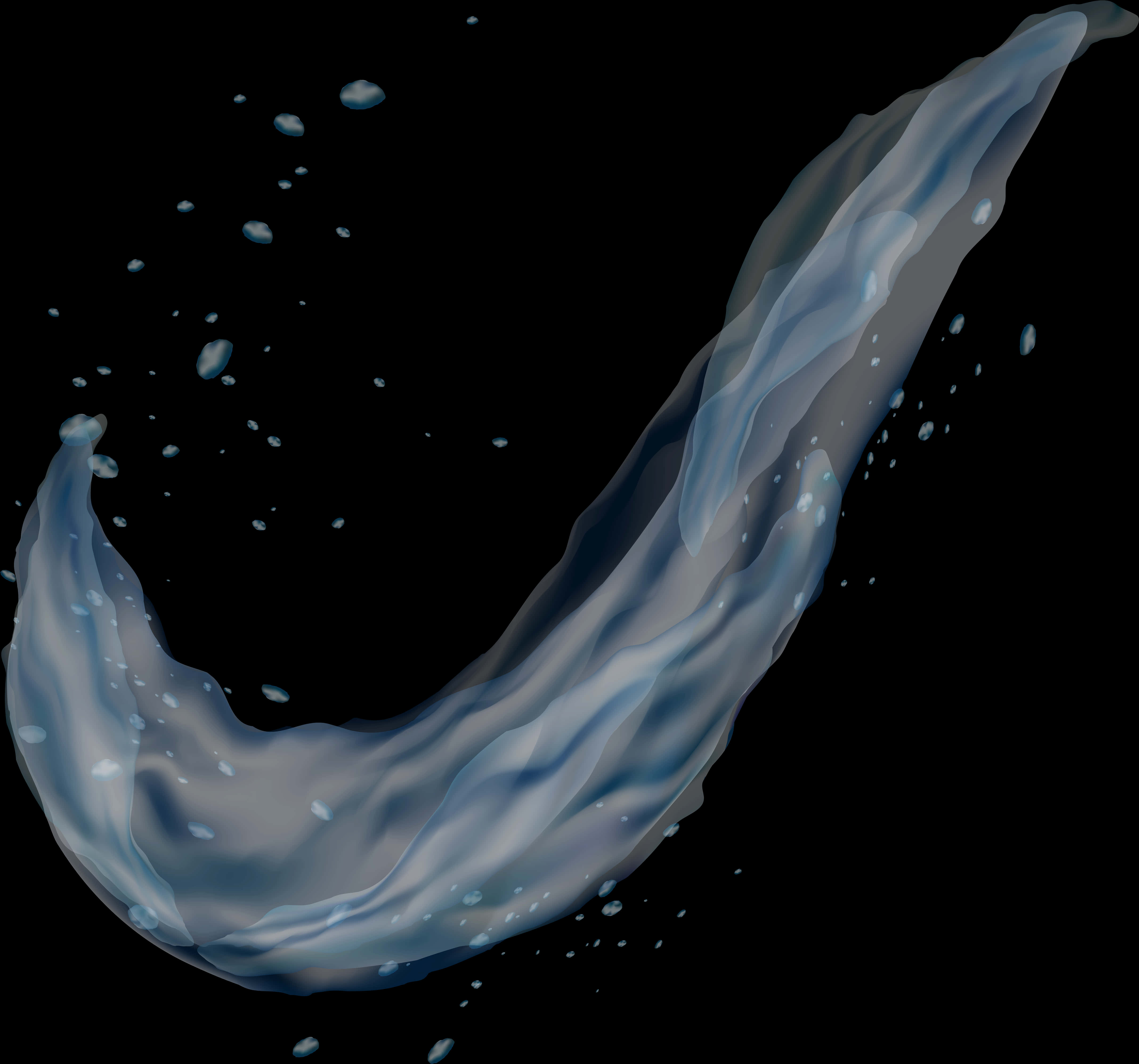 Elegant Water Splash Art PNG Image