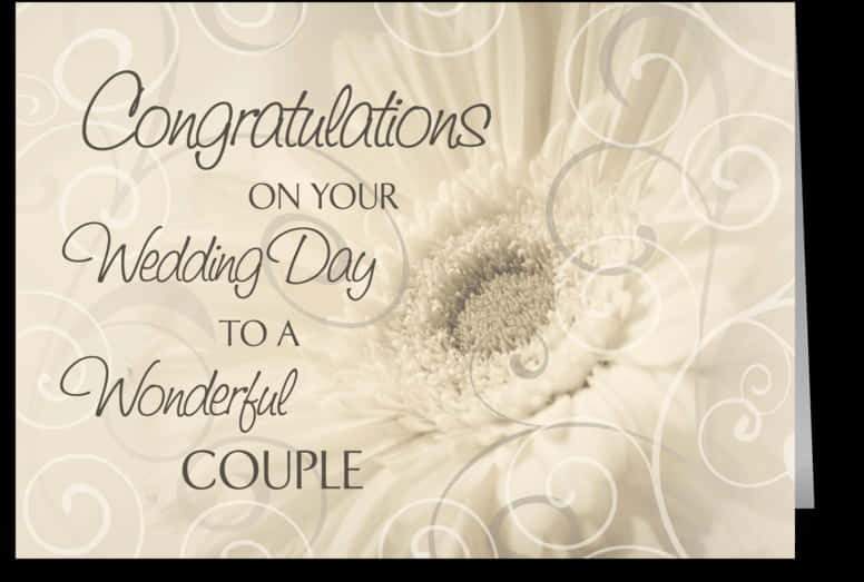 Elegant Wedding Card Congratulations PNG Image