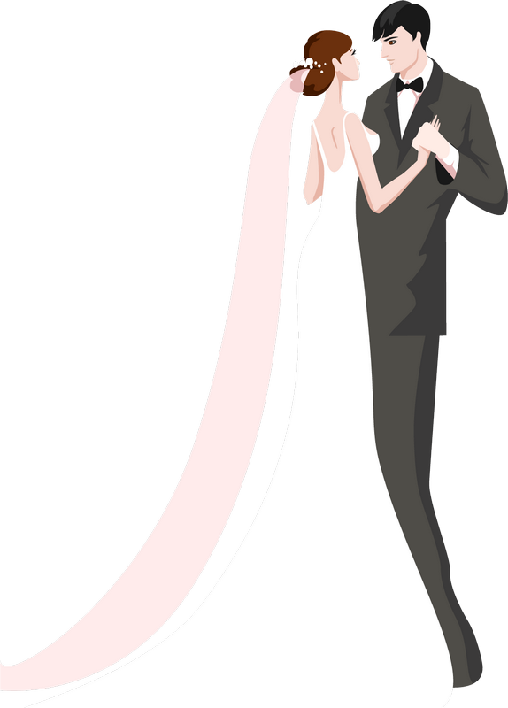 Elegant Wedding Couple Clipart PNG Image