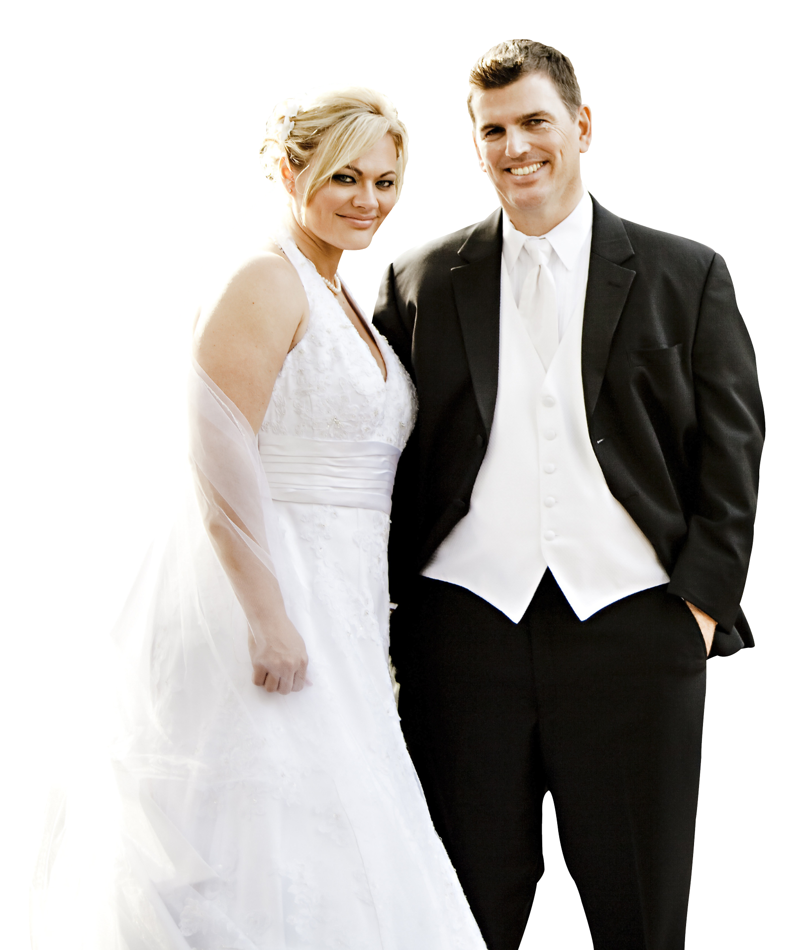 Elegant Wedding Couple Portrait PNG Image