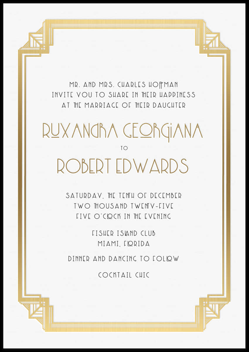 Elegant Wedding Invitation Card PNG Image