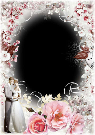 Elegant Wedding Photo Frame PNG Image