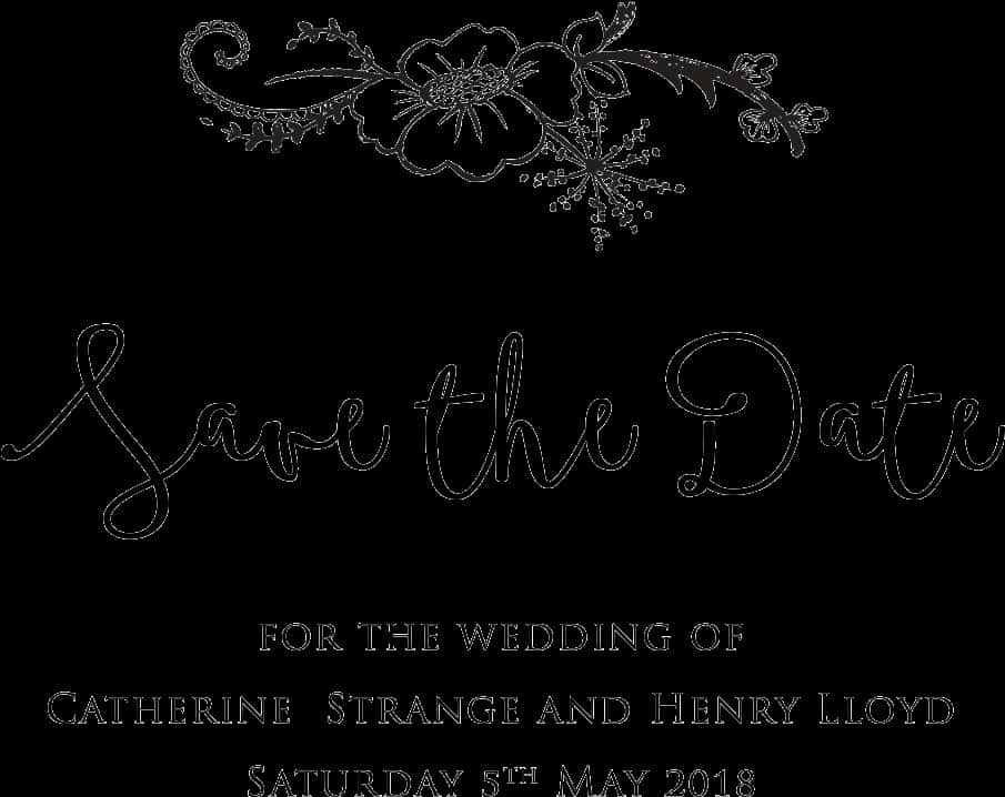 Elegant Wedding Savethe Date PNG Image