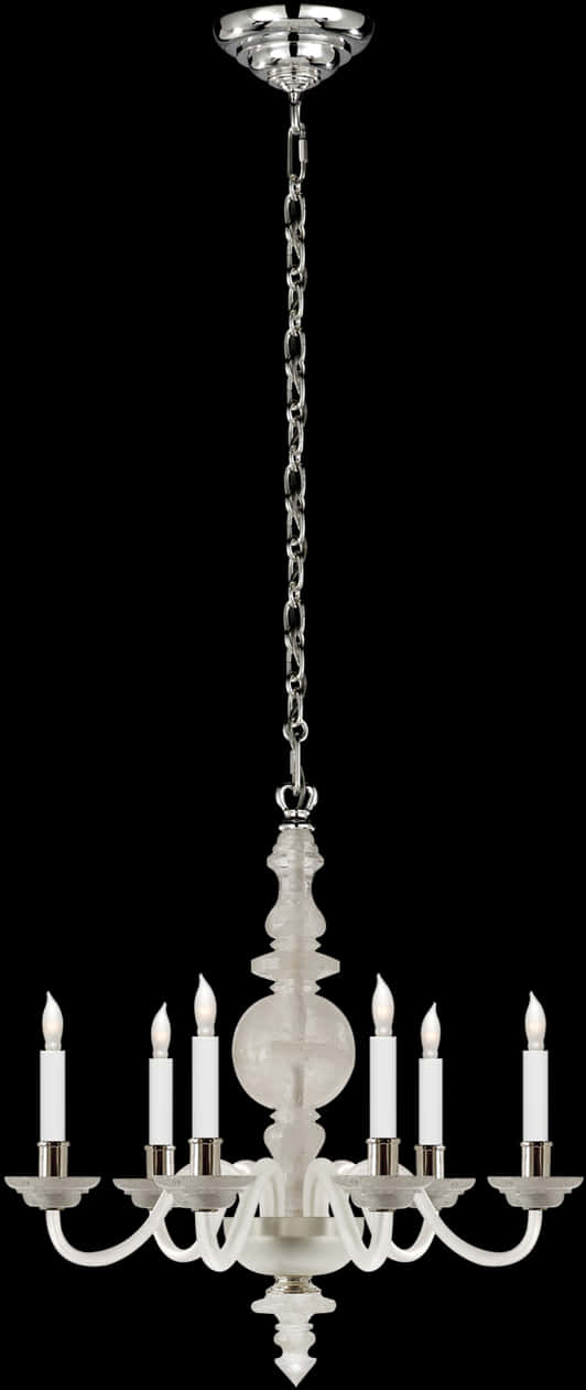 Elegant White Chandelier PNG Image