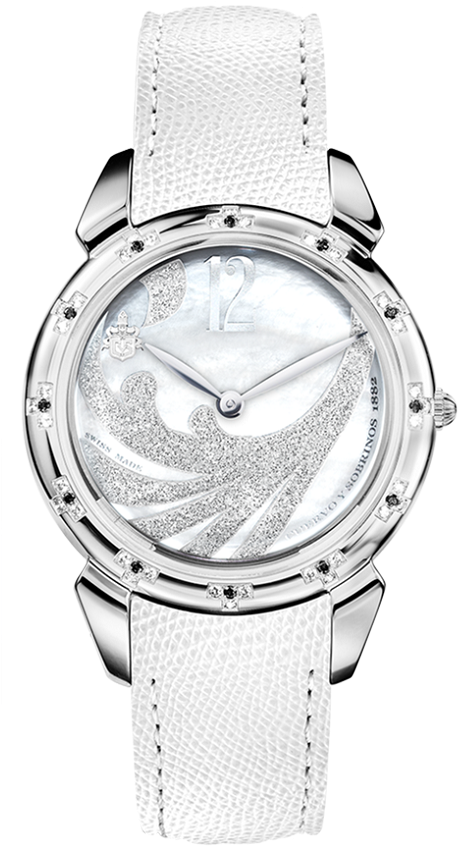 Elegant White Diamond Watch PNG Image