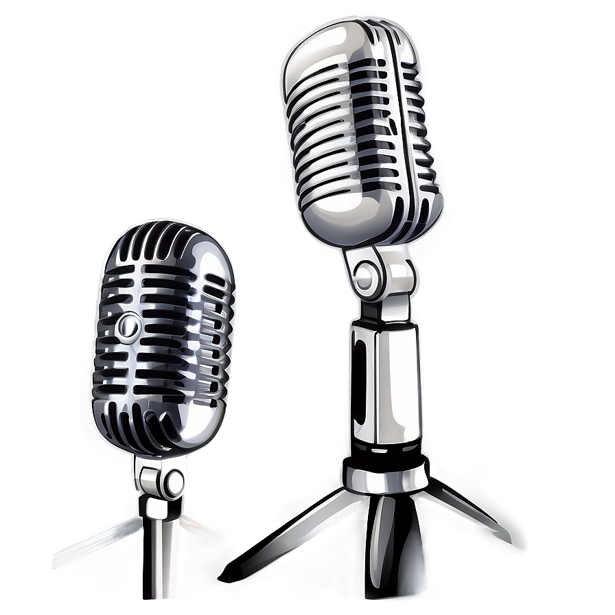 Elegant White Podcast Mic Png 10 PNG Image