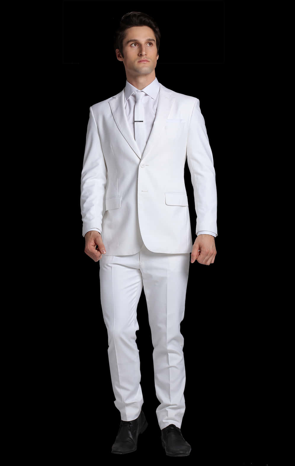 Elegant White Suit Model PNG Image