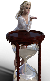 Elegant Woman Hourglass Concept PNG Image