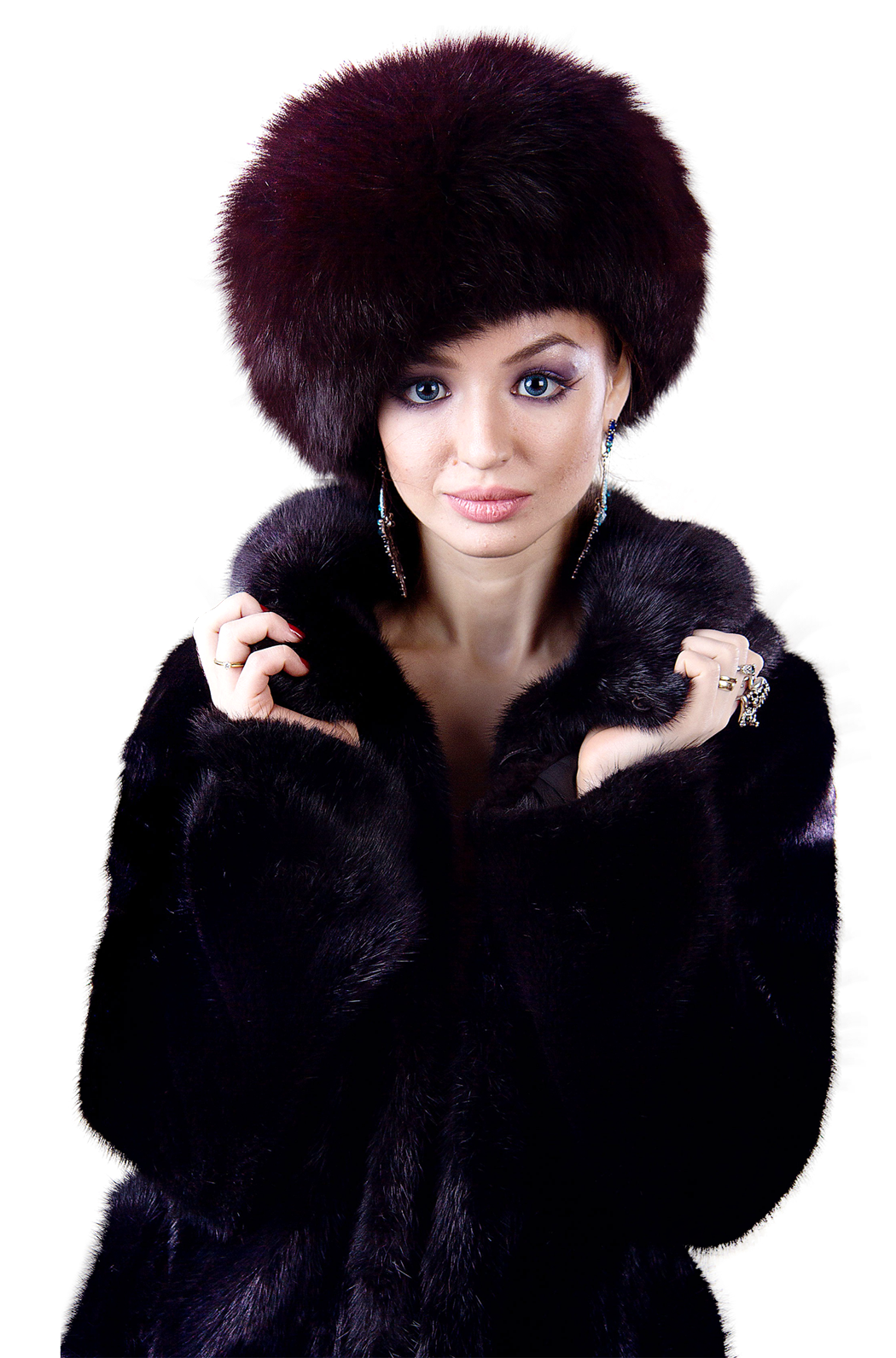 Elegant Womanin Fur PNG Image