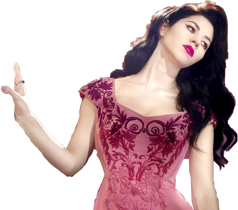 Elegant Womanin Pink Dress PNG Image