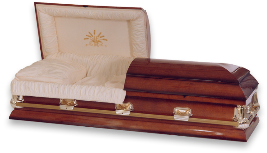 Elegant Wooden Casket PNG Image