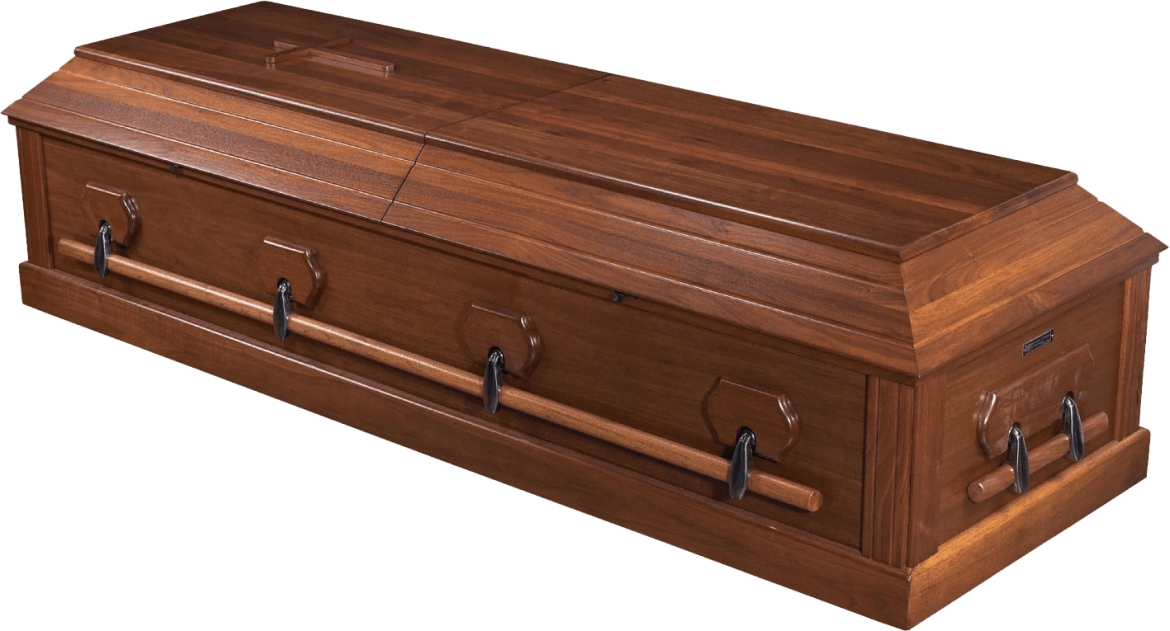 Elegant Wooden Casket PNG Image