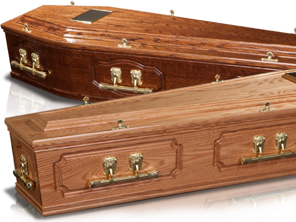 Elegant Wooden Coffins PNG Image