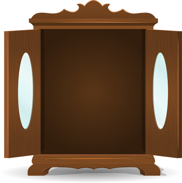 Elegant Wooden Cupboard Design PNG Image