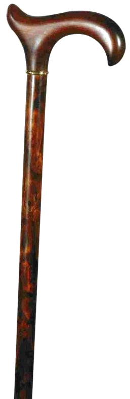 Elegant Wooden Walking Stick PNG Image