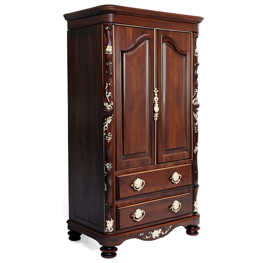 Elegant Wooden Wardrobe Png 06282024 PNG Image