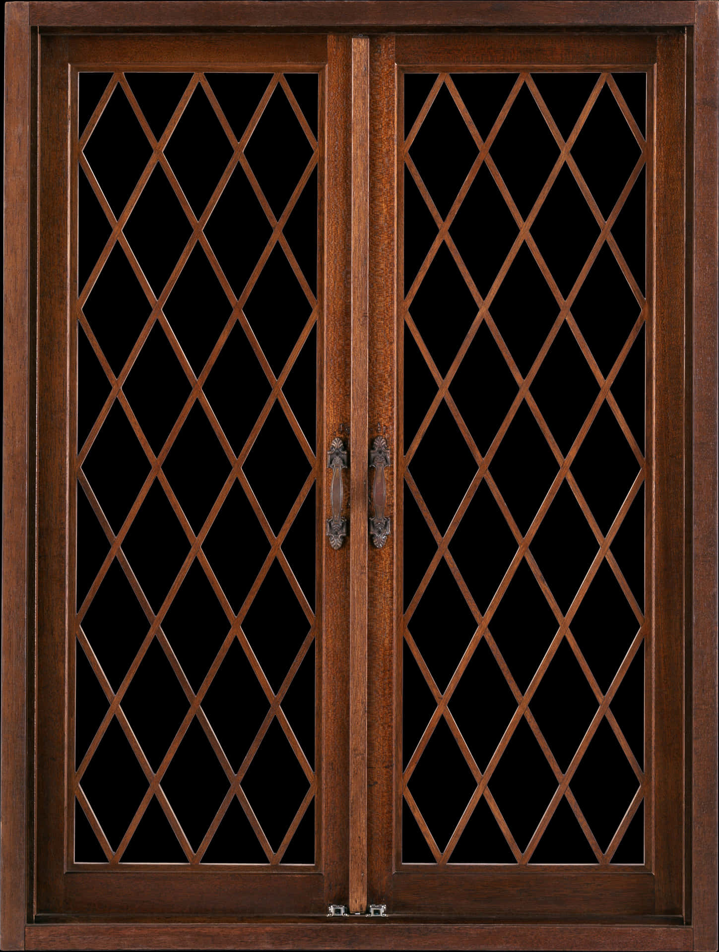 Elegant Wooden Window Design PNG Image