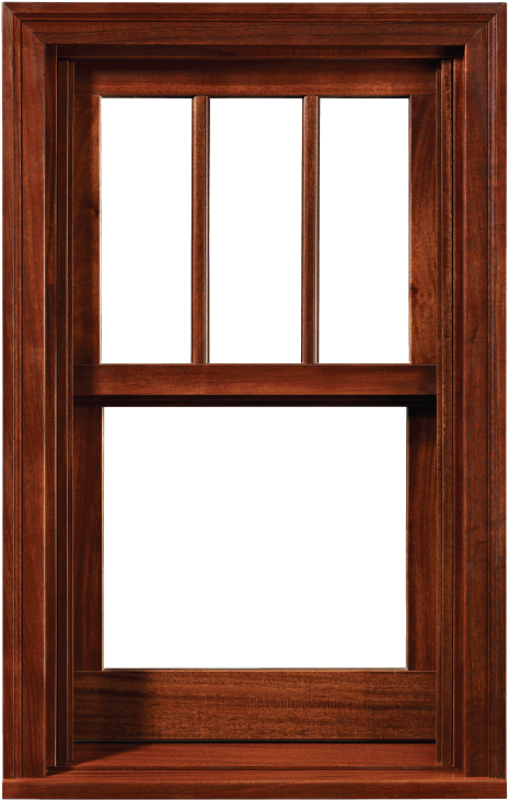 Elegant Wooden Window Frame PNG Image