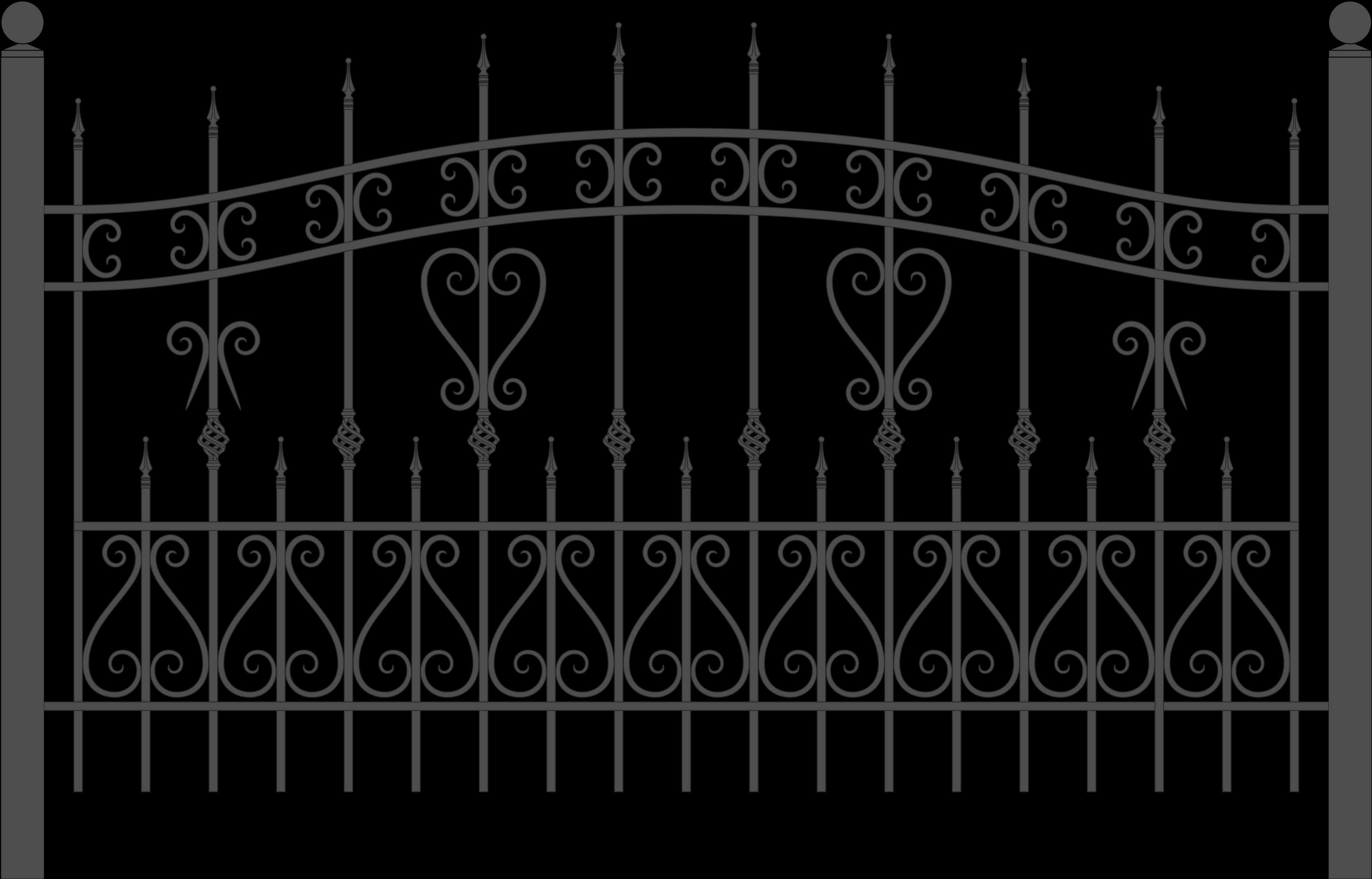 Elegant Wrought Iron Gate Design PNG Image