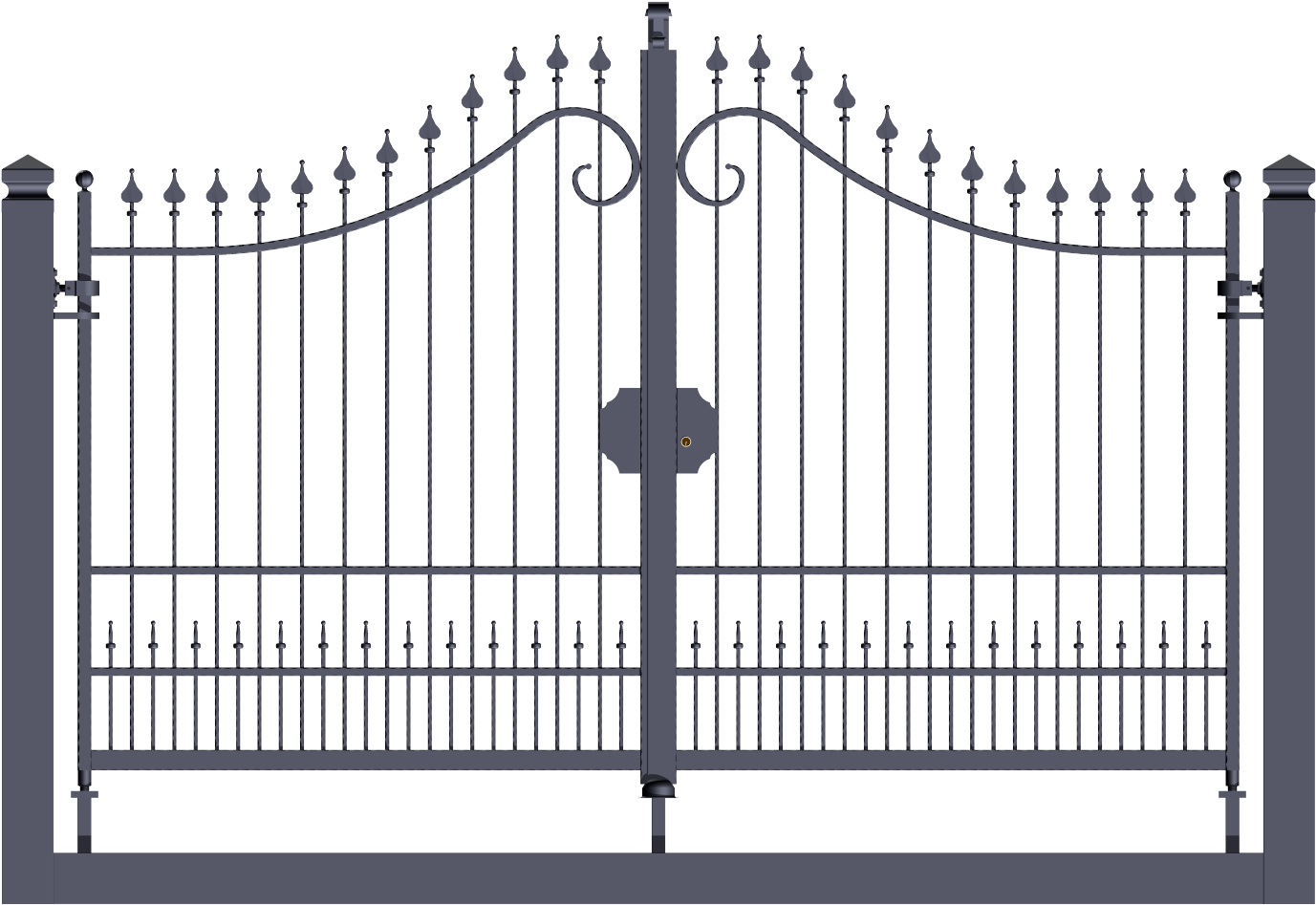 Elegant Wrought Iron Gate PNG Image