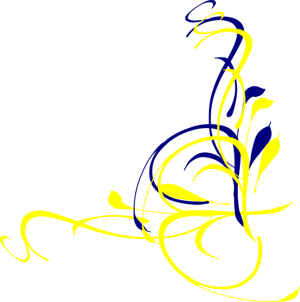 Elegant Yellow Floral Corner Design PNG Image