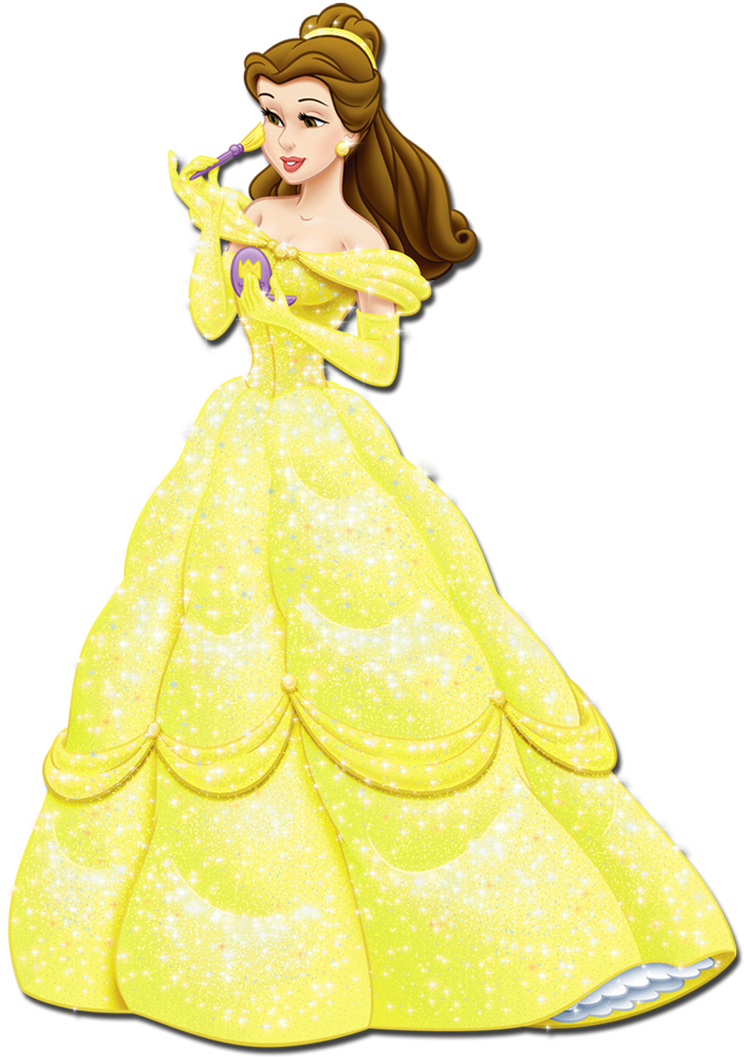 Elegant Yellow Gown Princess PNG Image