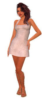 Elegant3 D Model Woman PNG Image