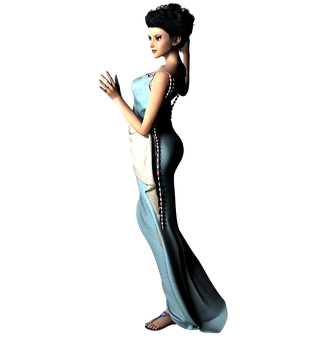 Elegant3 D Rendered Woman PNG Image