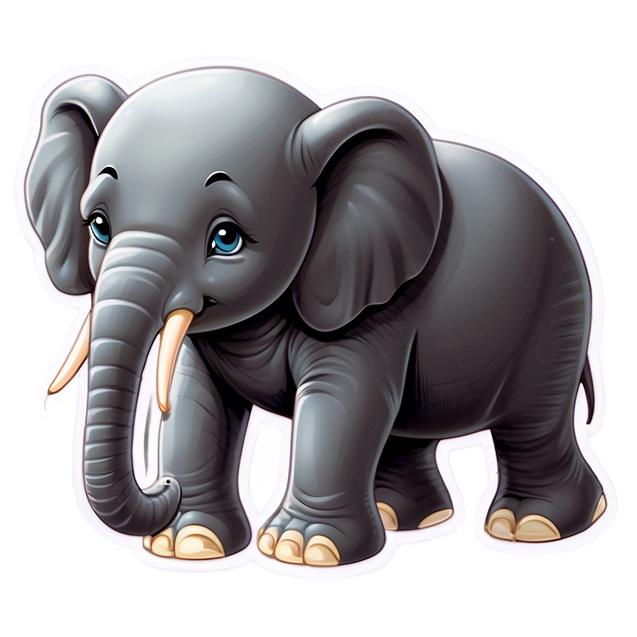 Elephant Cartoon Sticker Png 06212024 PNG Image