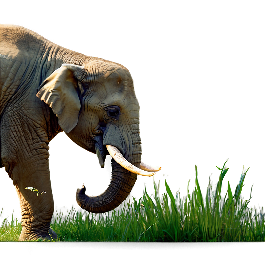 Elephant Eating Grass Png Wkl PNG Image