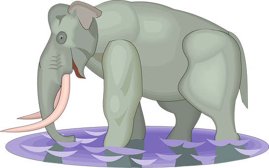 Elephant Standingin Water PNG Image