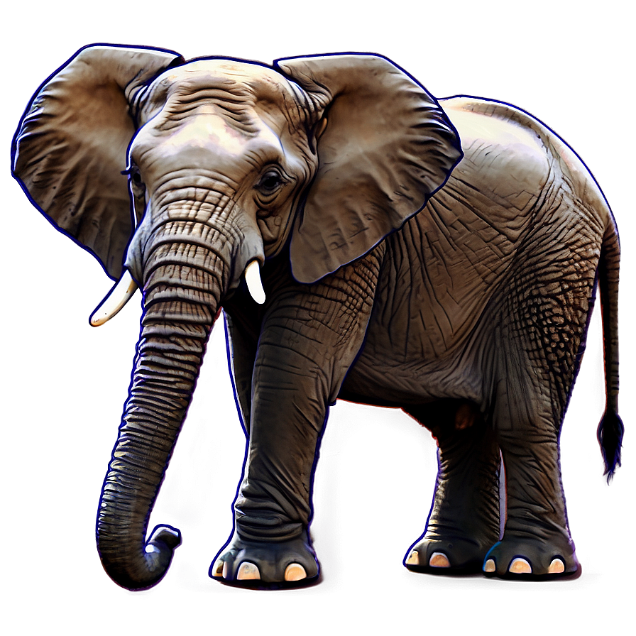 Elephant Sunset Scene Png Kiu PNG Image