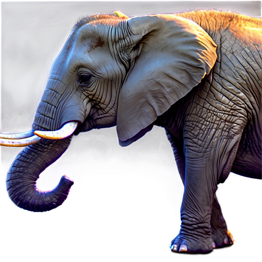 Elephant Sunset Scene Png Lbi PNG Image