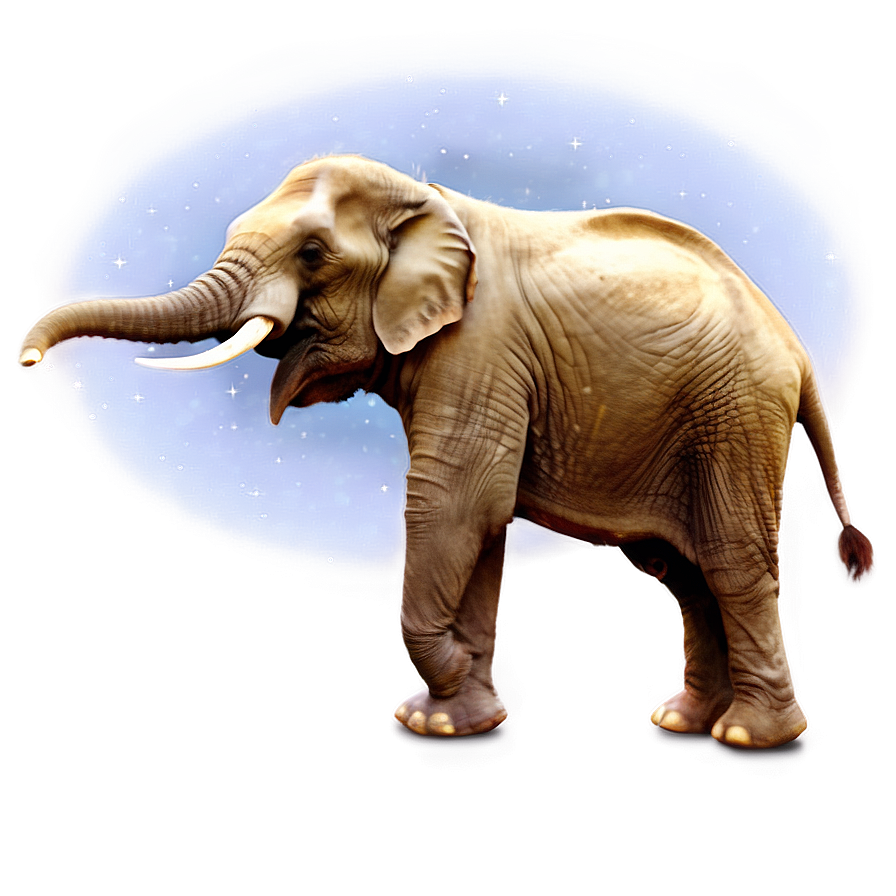 Elephant Under Starry Sky Png Uww PNG Image