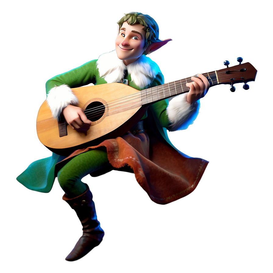 Elf Bard Playing Lute Png Gvk PNG Image