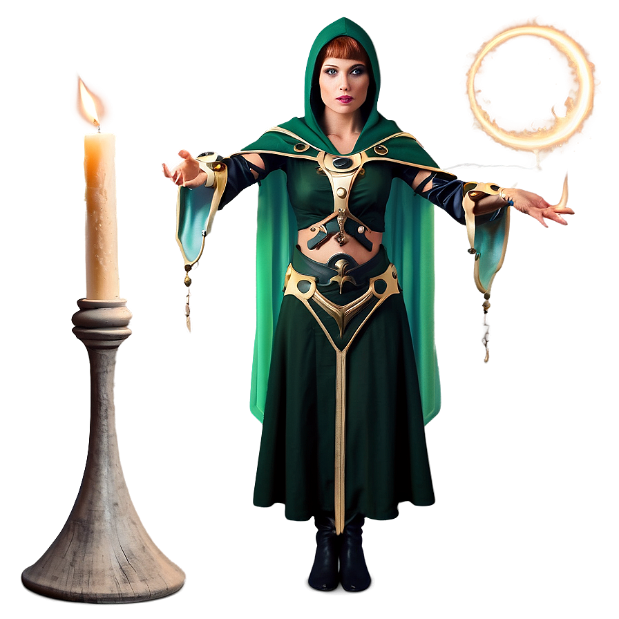 Elf Sorceress Casting Spells Png Gdm58 PNG Image