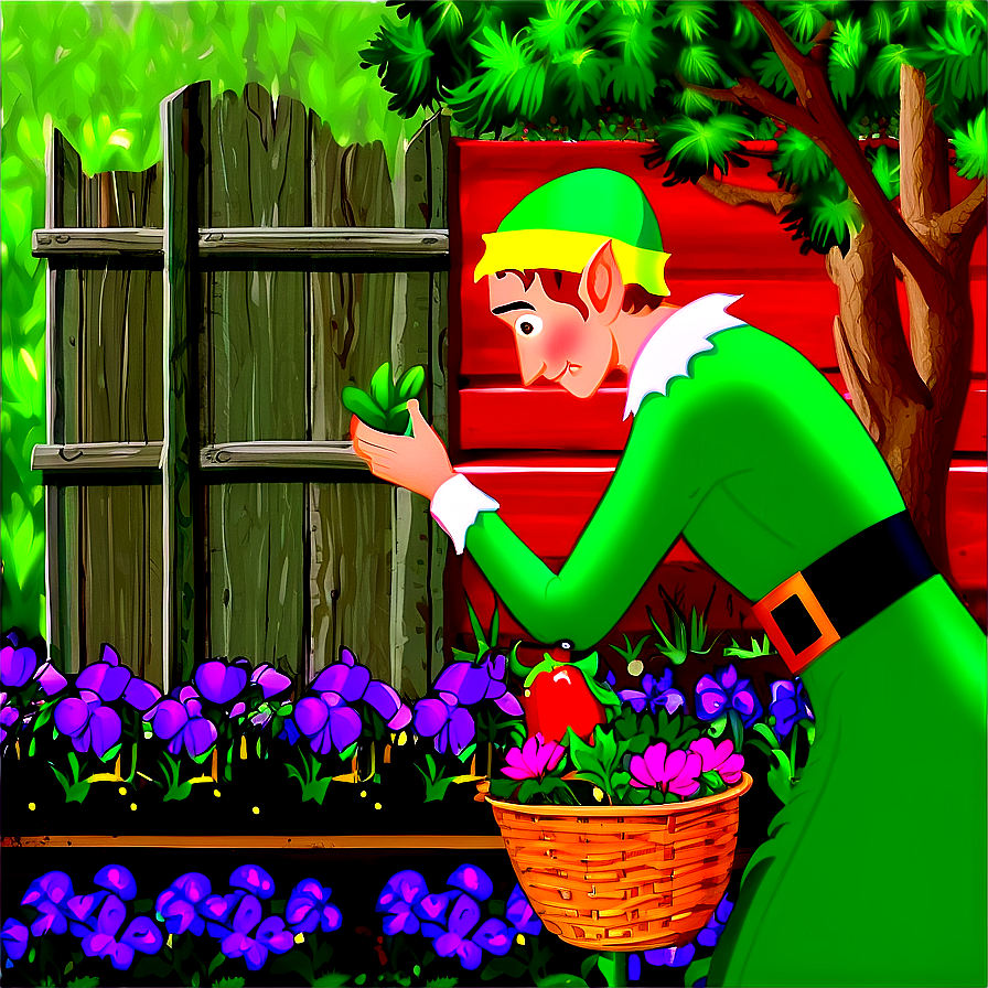 Elf Tending To Garden Png Fwd6 PNG Image