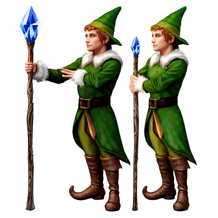 Elf With Crystal Staff Png Oan85 PNG Image