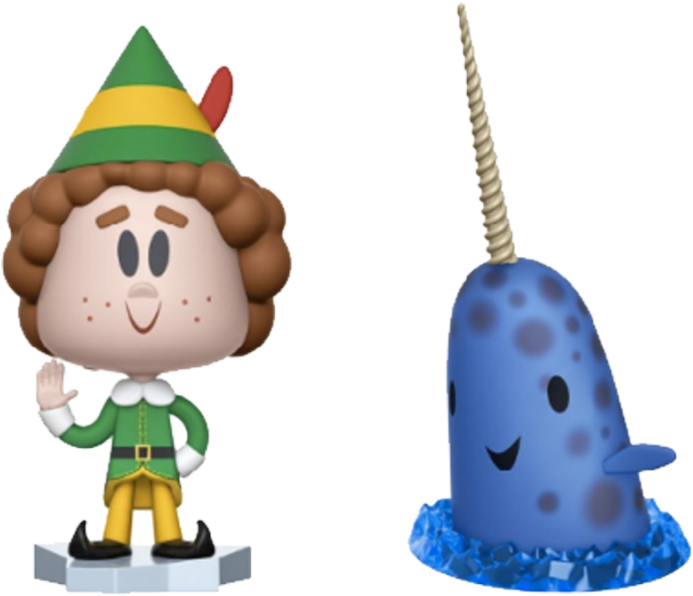 Elfand Narwhal Figurines PNG Image