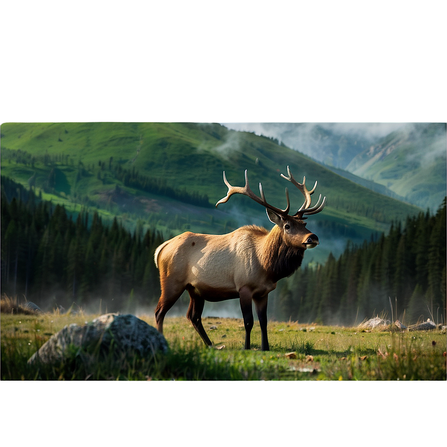 Elk In Mountains Png Xvb PNG Image