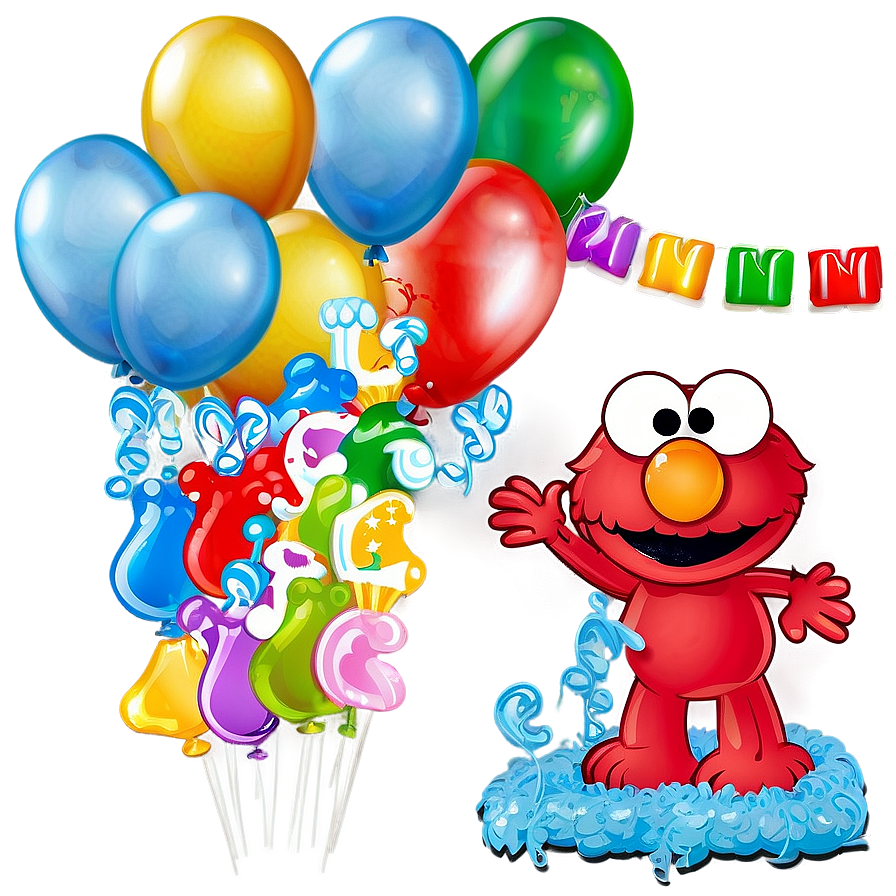 Elmo Birthday Balloon Decorations Png Juv79 PNG Image