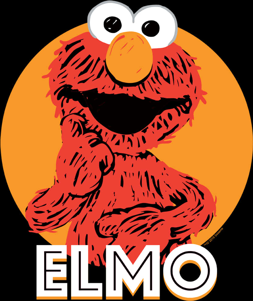 Elmo Portrait Orange Background PNG Image