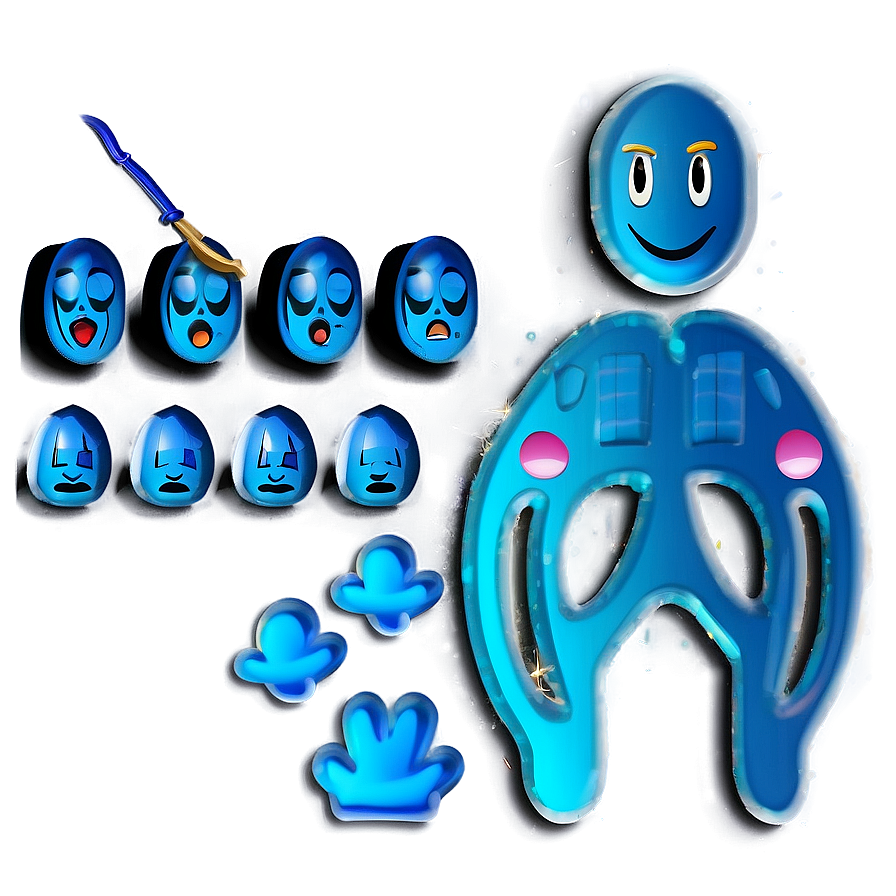 Eloquent Blue Emojis Png Series Toy12 PNG Image