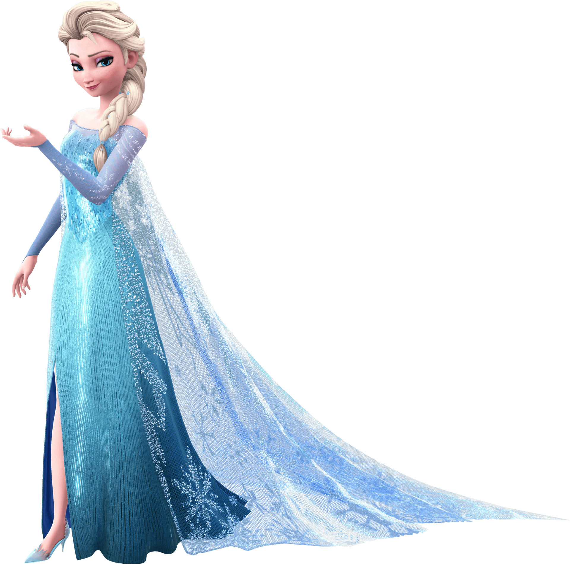 Elsa Frozen Queenin Blue Gown PNG Image