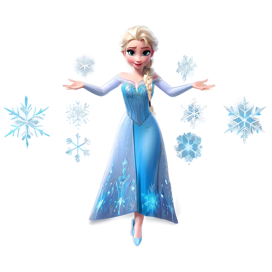 Elsa's Magical Snowflakes Png Jkq PNG Image